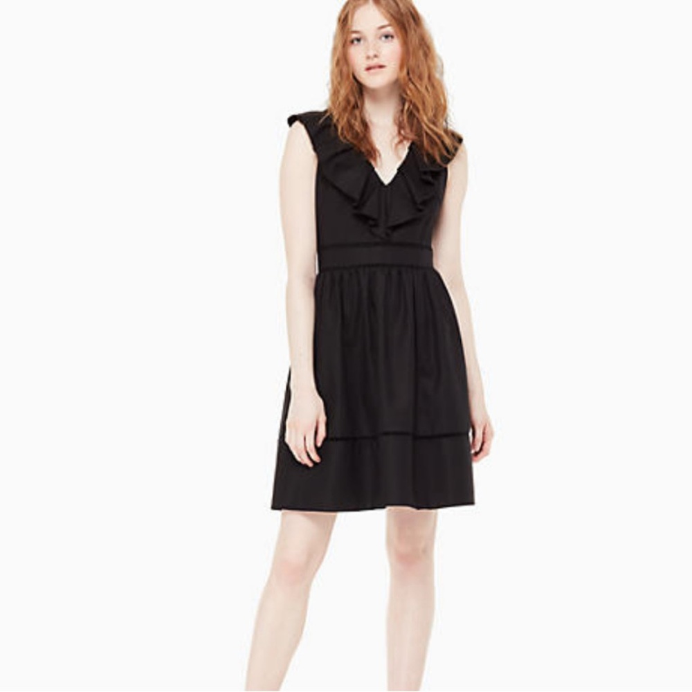Kate Spade Black Ruffle Mini Dress